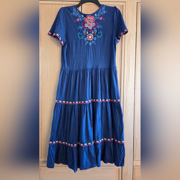 Johnny Was Sicilia Tiered Knit Dress Embroidered Details - Picture 8 of 10